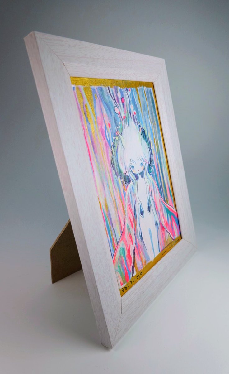 原画　18×23cm(額縁含む) 黄菊しーく painting si_ku