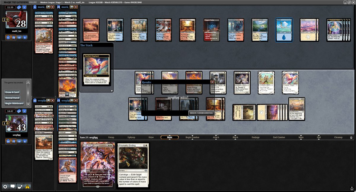 Jeskai Martyr life vs Jeskai blink, la Emeria como siempre decanta la partida.😆