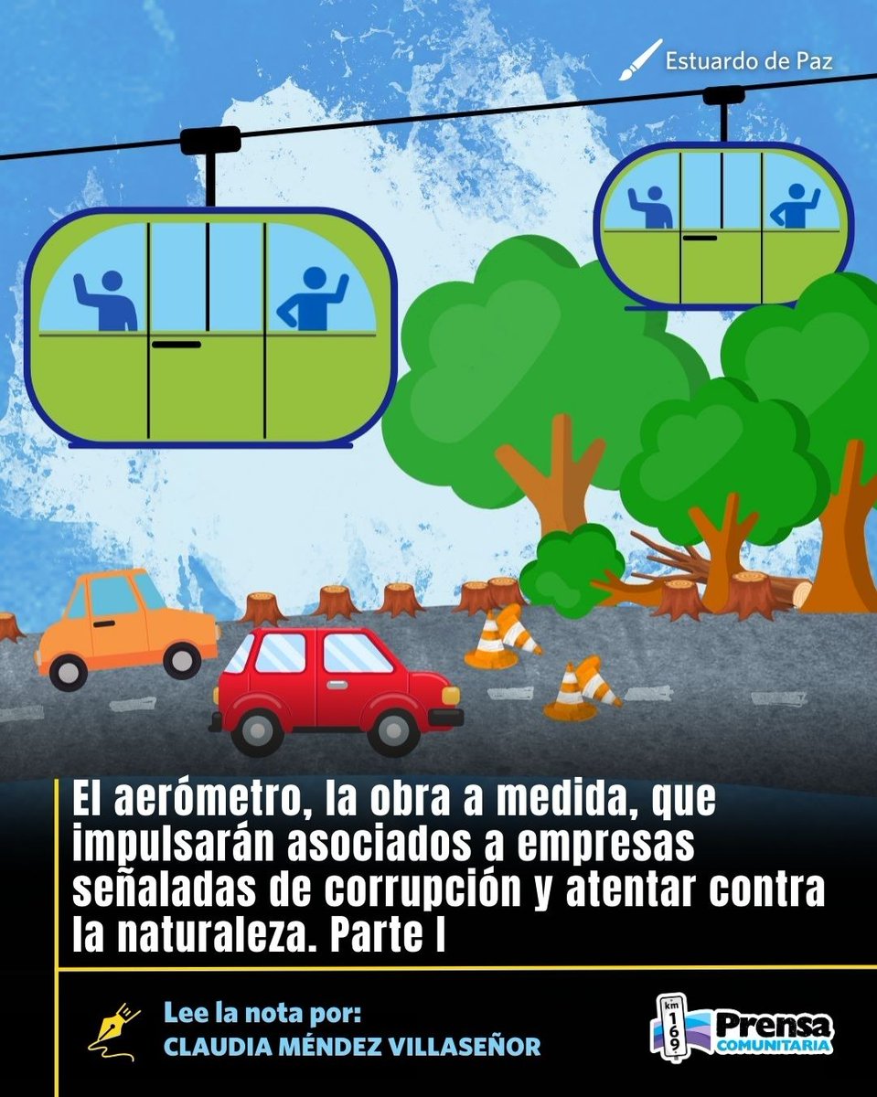 #Aerómetro 🚡 Para lograr construir este mega proyecto la municipalidad concesionó parte de la carretera nacional CA-1-Occidente por 25 años sin permiso de vía del CIV, se desconoce si existe este permiso. El estudio de impacto ambiental se publicó en dos medios impresos, dando