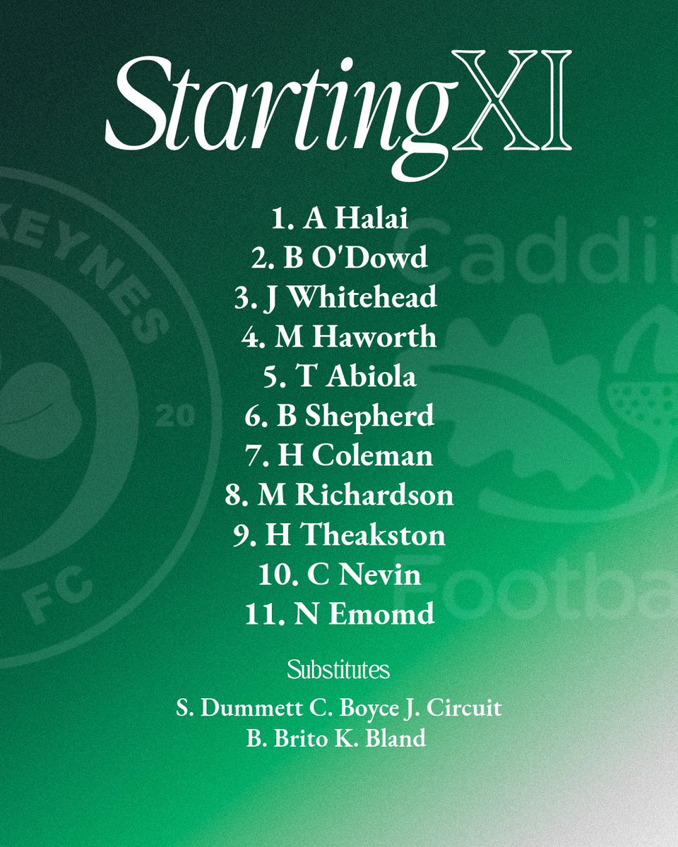 ☘️⚽️ | STARTING XI!

Here’s how the Irish line up this afternoon for our division 2 cup quarter final against <a href="/CaddingtonFC/">Caddington Football Club</a>