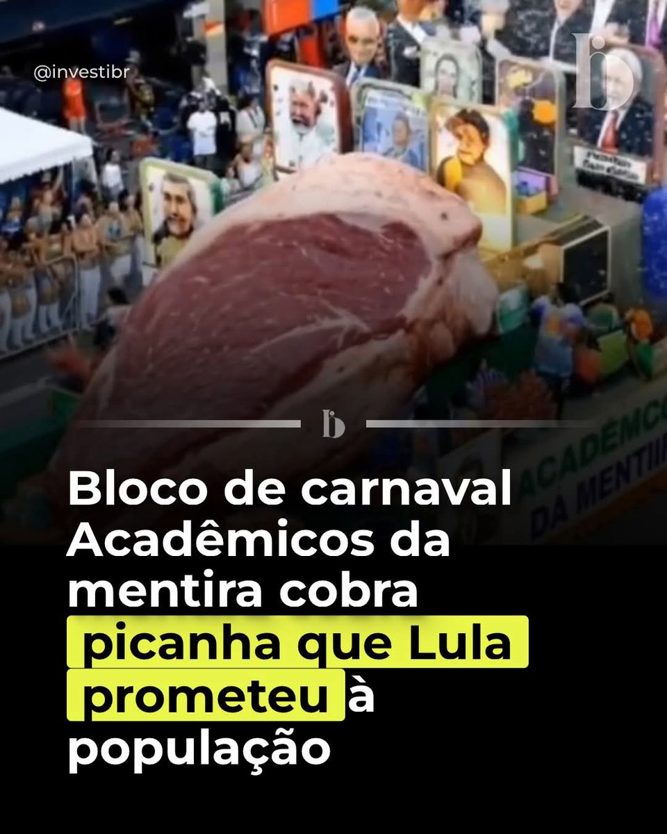 SensoCrtico1's tweet photo. O bloco de carnaval “Acadêmicos da mentira” chamou atenção nas ruas ao levar para a folia uma crítica direta ao presidente Luiz Inácio Lula da Silva. Fantasiados e com faixas irônicas, os integrantes desfilaram cobrando a promessa da “picanha na mesa do povo”, frase que marcou a campanha eleitoral e se tornou símbolo de expectativa popular por melhora no poder de compra.

Durante o desfile, cartazes e marchinhas adaptadas faziam referência ao aumento no preço dos alimentos e ao custo de vida. Para os organizadores, a crítica é uma forma bem-humorada de cobrar promessas políticas feitas em período eleitoral. “Se virou slogan, agora vira samba”, dizia um dos participantes.