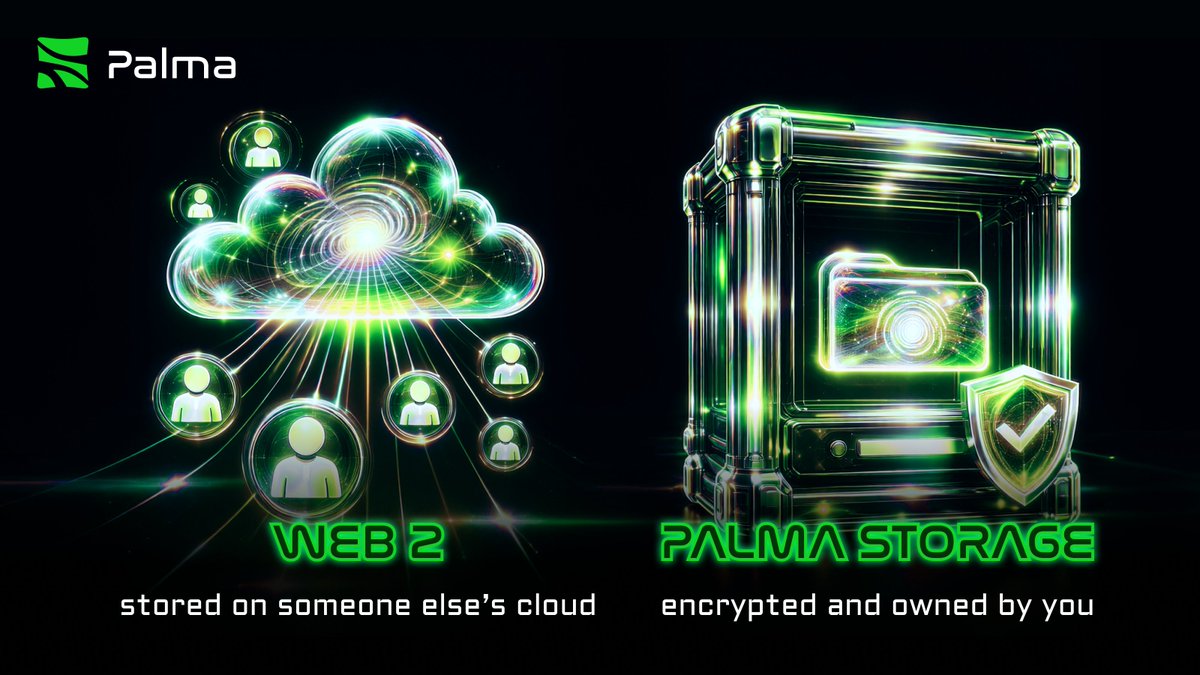 Palma_did's tweet photo. ☁️ Web2: stored on someone else’s cloud.
📂 Palma Storage: encrypted and owned by you.

#Palma https://t.co/amXm1SPeSs