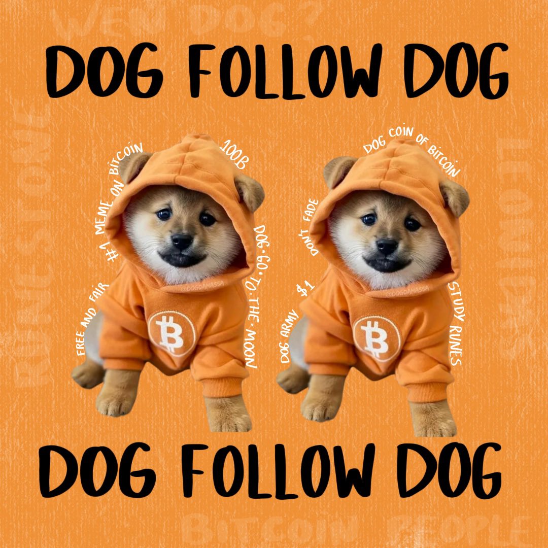 It's time for another $DOG follow $DOG

If you hold $DOG:

1. Repost
2. Reply with "$DOG to the moon!"
3. Follow 10 other $DOG holders who replied