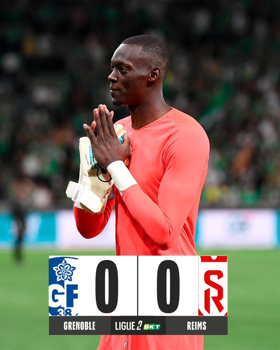 Ligue2BKT's tweet photo. ⚔️ Le @GF38_Officiel tient en échec le @StadeDeReims !
#GF38SDR https://t.co/M5kGLmNzNP