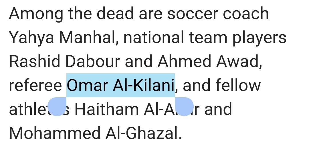 Over the course of the war, I have observed various entities, whether it is Palestinian media or other entities, misinform or obfuscate the roles of some so-called civilians who the Israeli military killed in the war.

This is Omar al-Kilani, a soccer referee and a Hamas fighter