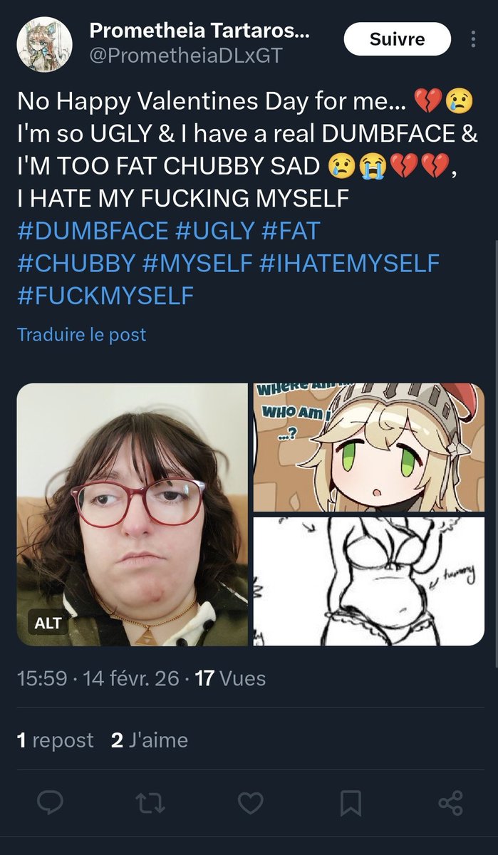 AilieKamazon's tweet photo. HAHAHA 😂,SHE THE REAL DUMBFACE IN GUARDIAN TALES SHE THE FUCKING FEMALE KNIGHT (YES HATE FEMALE KNIGHT), SHE TOO UGLY AND BIG FAT 😱🤢🤮🤮🤮🤮🤢🤢🤢
FUCK HER THIS POSSOM/RAT/MOUSE 🐭🐁🐀
PLEASE REPORT HER &amp; BLOCKED HER
#GUARDIANTALES #FAIRYTAIL #HAZBINHOTEL #HELLUVABOSS https://t.co/f7PGal17iI