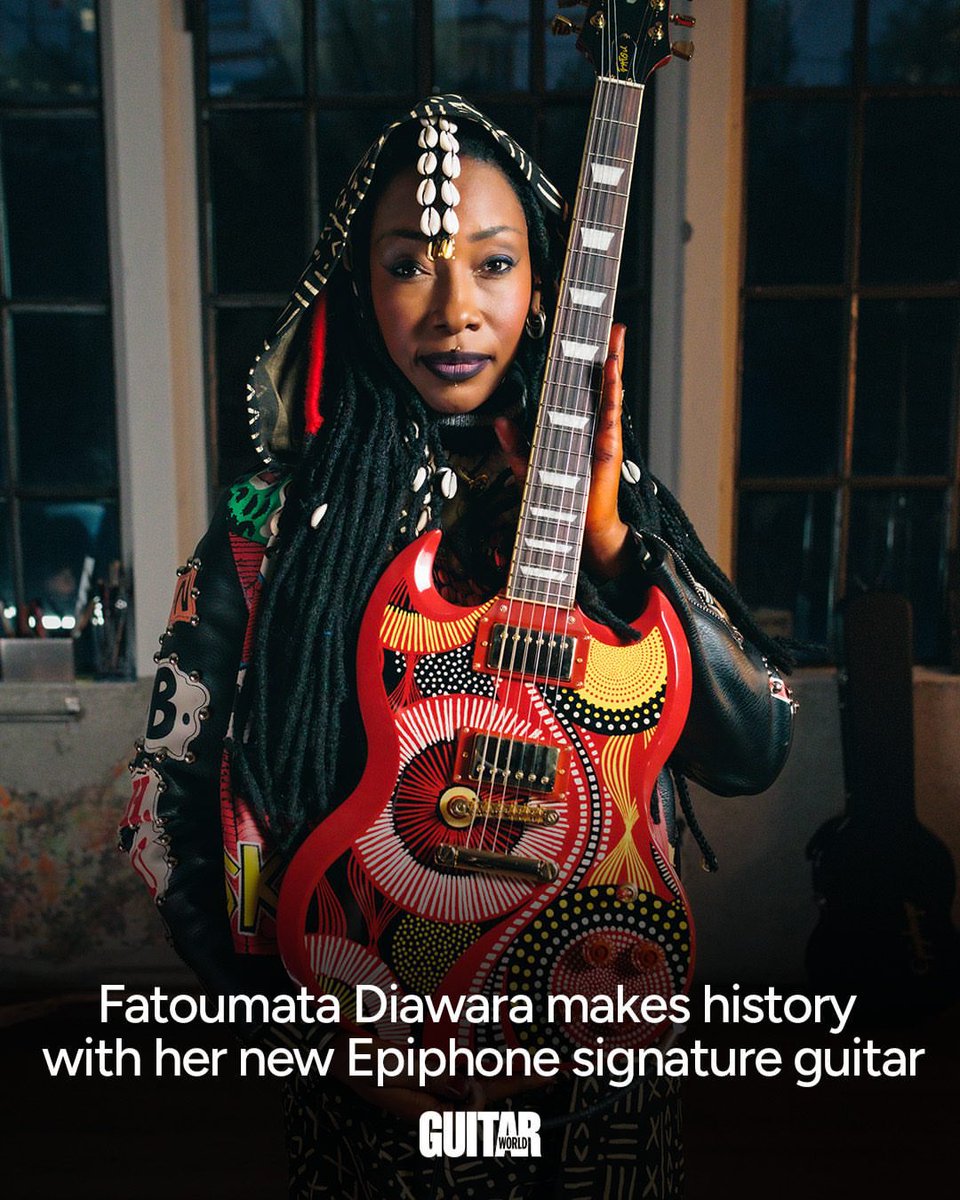 Diawara is making history as the first woman of color to receive an Epiphone signature guitar.
“This guitar carries my Malian roots and my voice,” says Diawara.
“It connects where I come from to where I’m going. As a Malian woman, receiving this signature guitar reminds me that