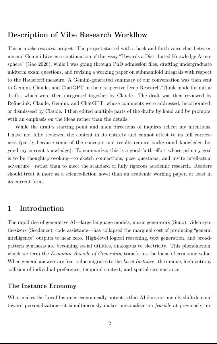 Wayne_Yuan_Gao's tweet image. As a kid in elementary school, I dreamed of writing sci-fi after reading Liu Cixin’s The Rural Teacher. Today, a multi-agent AI workflow helped realize this dream in writing a piece of "Economics Sci-Fi." By treating individual heterogeneity as a fractal coastline (Hausdorff dim