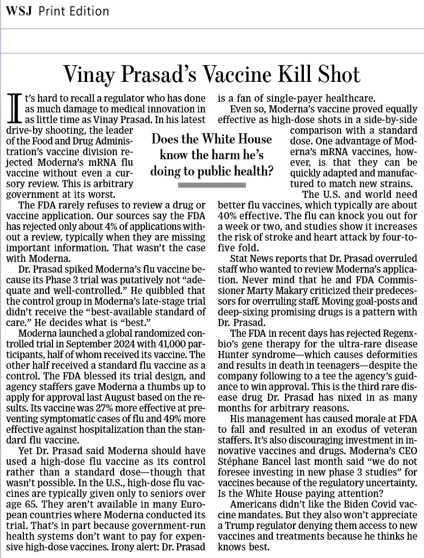 highbrow_nobrow's tweet photo. The Trump Administration is abetting mass death. The Wall Street Journal spells it out. https://t.co/LGvJqPrZk2