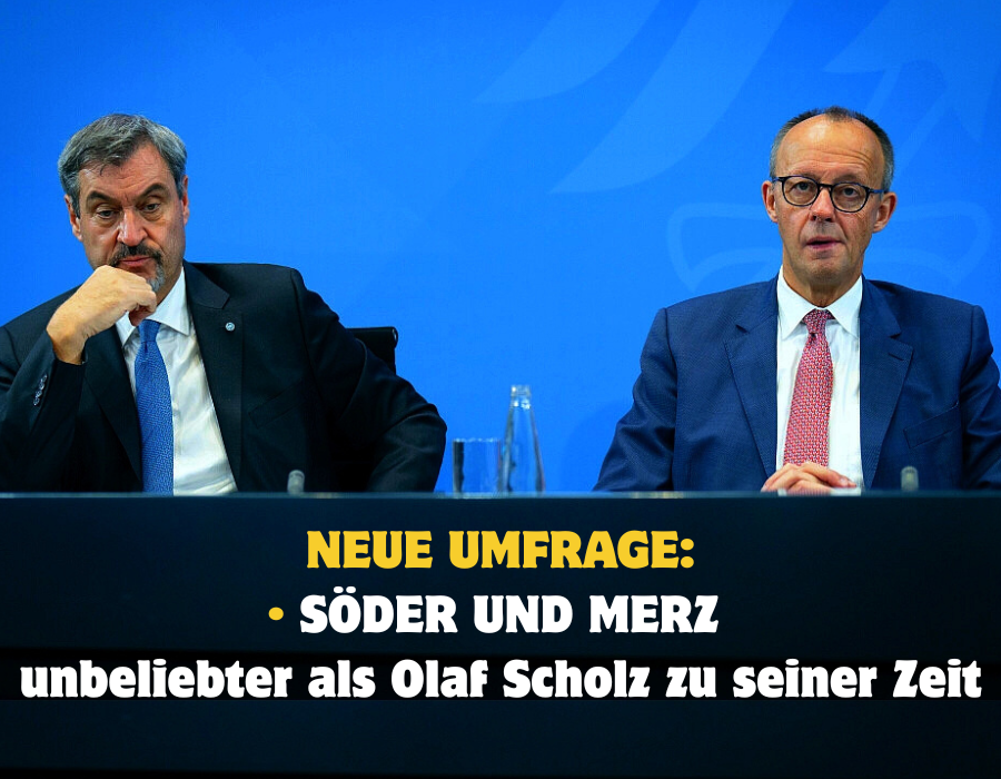 +++EILMELDUNG+++
Neue Umfrage:
🟨🟨🟨🟨🟨🟨🟨🟨🟨🟨🟨🟨🟨🟨🟨
Markus Söder und Friedrich Merz sind nun sogar  unbeliebter als Olaf Scholz zu seiner Zeit.
Viele Bürger gaben an, dass sie die Spielchen der Altparteien satt haben, und lieber eine frische, junge Partei wählen wollen.