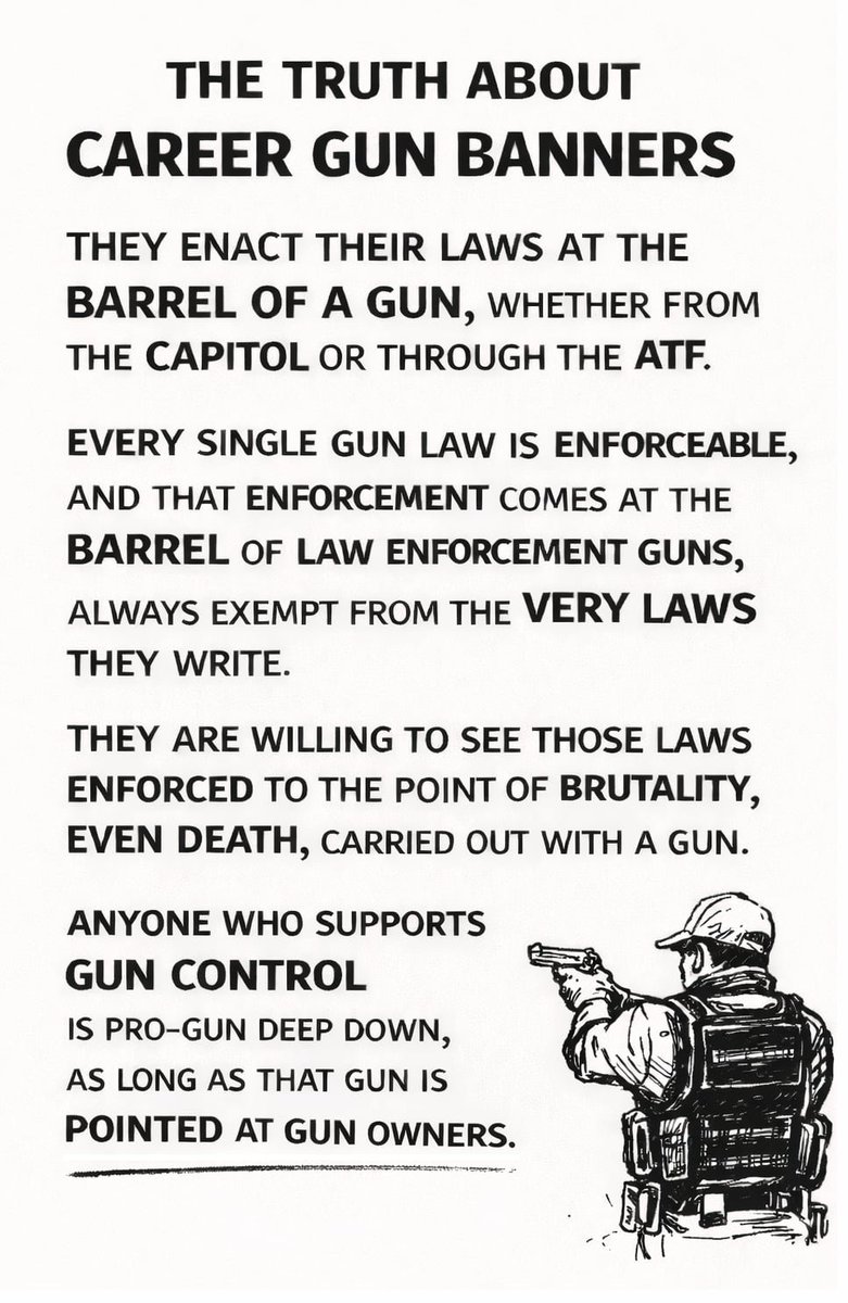 RallyRights's tweet image. Anyone who supports gun control is pro-gun deep down, as long as that gun is pointed at gun owners. 

#2A #guncontrol #gunrights