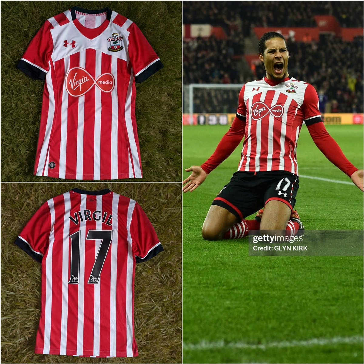 2016-17 Southampton Home Shirt

#17 VIRGIL

Size S (74x45)

NNS &amp; sponsor: remake

Exc

400k

#jersey4sale