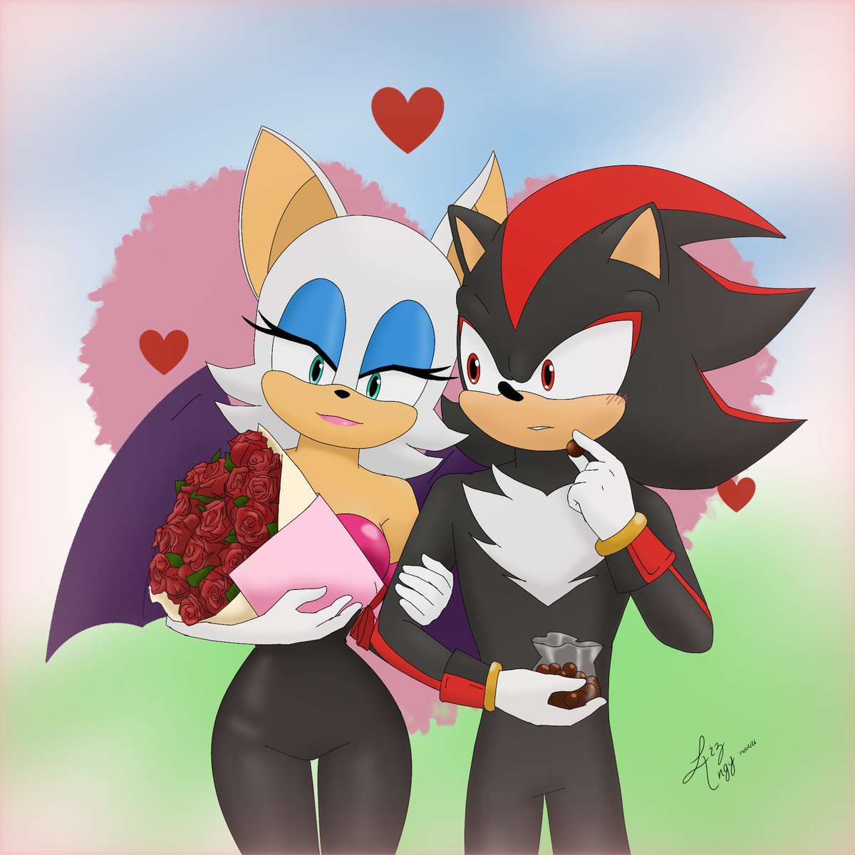 LizAngy_art's tweet photo. Happy Valentine's Day💕
#shadouge #RougeTheBat #shadowthehedgehog https://t.co/l1m2yvsmfY