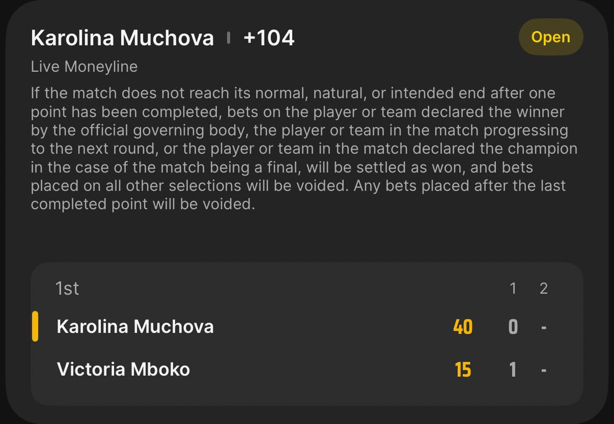 EatsVIP's tweet image. WTA🎾

2U Karolina Muchova ML +104

match just started. 
i think she wins this🫰