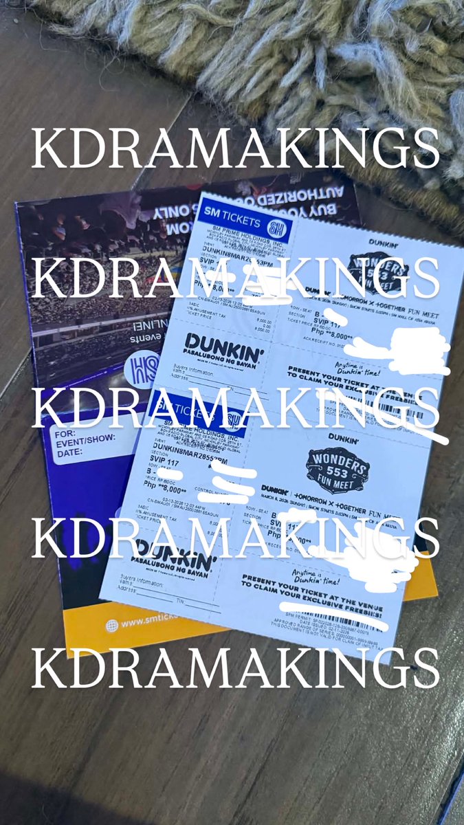 kdramakingss's tweet photo. WTS LFB SVIP 117 ROW B (2 pcs)

SELLING TXT DUNKIN FUN MEET IN MANILA TICKETS

マニラで開催されるダンキンドーナツ553とトゥモロー・エックス・トゥギャザーの楽しいイベント

MEET UP / No downpayment
Can verify tix together at sm tickets before you pay

DM me! https://t.co/vKFXI3v4Sn