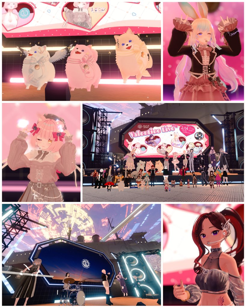 【- ̗̀📣満員御礼🍫♥】
「メタスカフェス𝑽𝒂𝒍𝒆𝒏𝒕𝒊𝒏𝒆 𝑳𝑰𝑽𝑬」無事に終了いたしましたー！👏🎀
豪華アーティスト5組によるバレンタイン限定ライブお楽しみいただけましたでしょうか？💕✨
感想は #メタスカVR でお待ちしてます💌🕊
ホワイトデーもお楽しみに〜👋🤍
#VRChat #VRCイベント