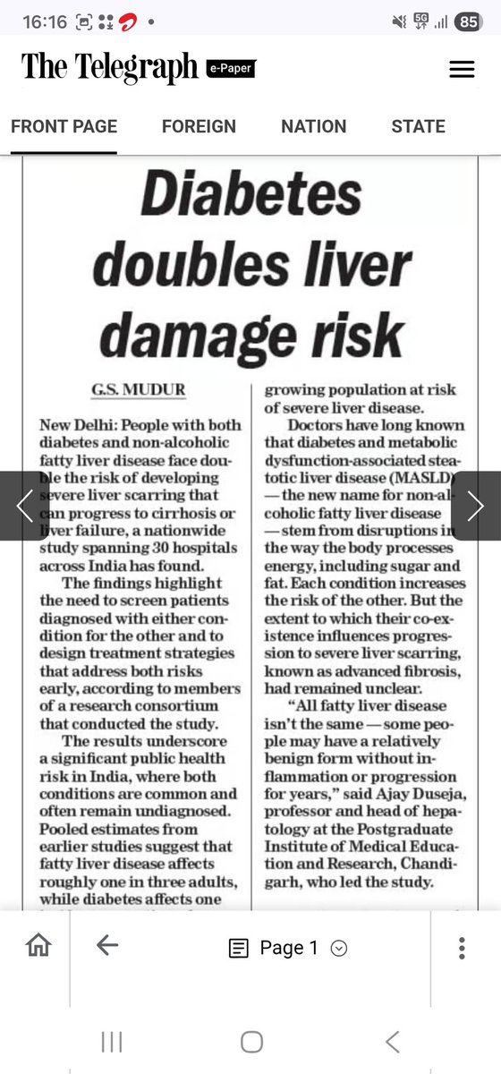 ajay_duseja's tweet photo. Another study from Indian Consortium on MASLD (MASLD).
Large histology based data from 30 centres across the country suggesting that presence of T2DM doubles the risk of advanced fibrosis in MASLD.
Thanks Narendra @drnschoudhary and all investigators.
https://t.co/dhGJuiKQak https://t.co/4scbKOvhyM