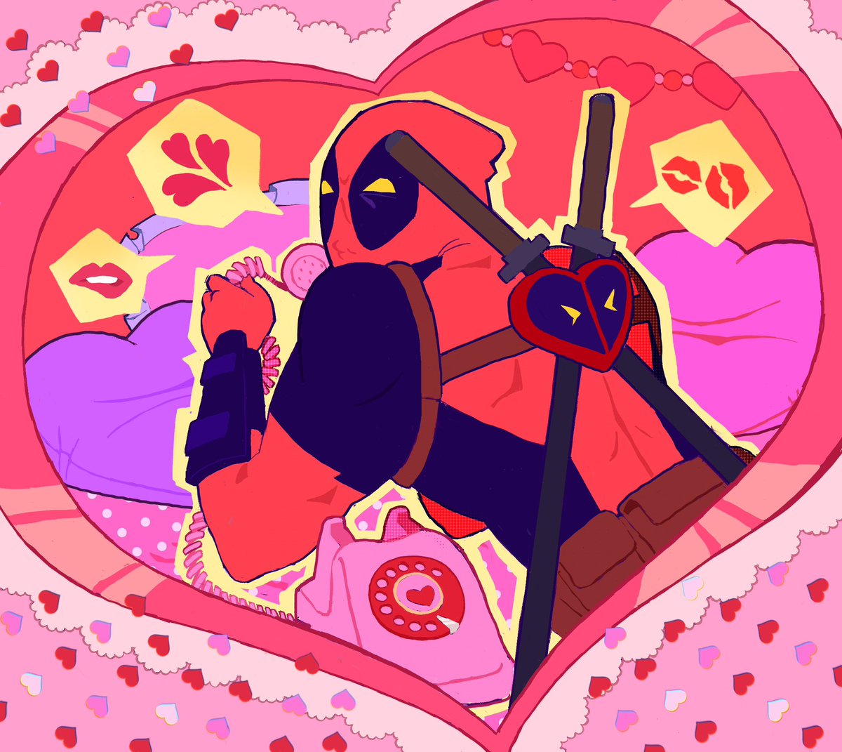 Happy Valentine’s Day! Who could he be calling….? #deadpool
