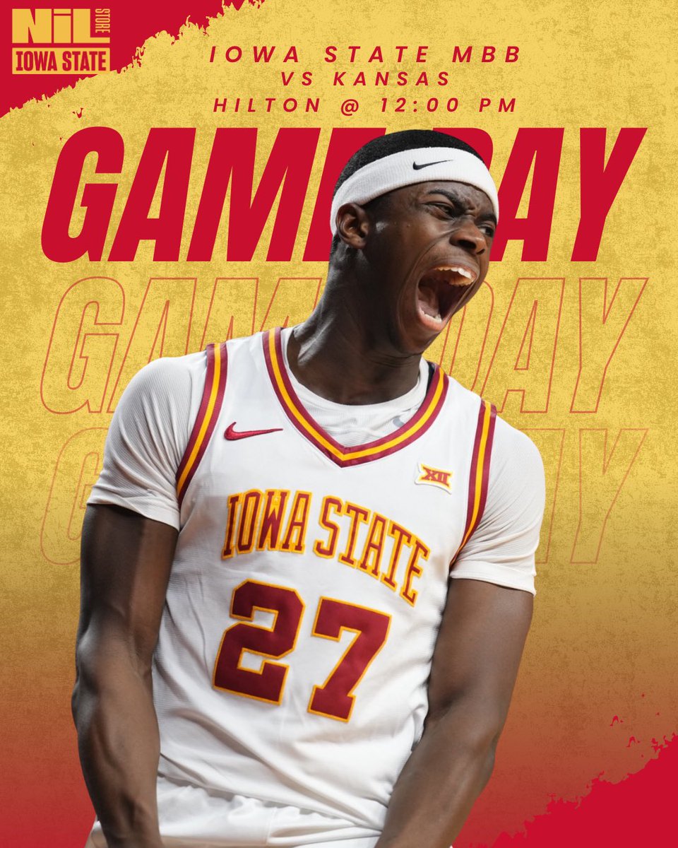 IowaStNILStore's tweet photo. HAPPY GAMEDAY CYCLONES‼️
Cheer on @cyclonembb today in hilton at 12 as they take on Kansas 🏀🌪️

#cyclonenation #hiltonmagic #cyclonembb #gameday #big12basketball https://t.co/cPrJHPoZI9