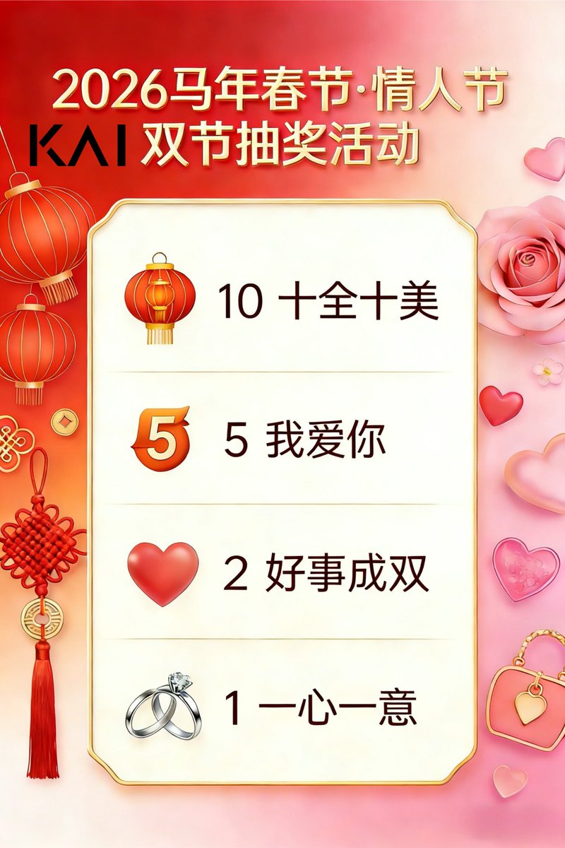 KAIExchangeCN's tweet photo. 💘【春节+情人节】100USAD现金抽奖
🎉🍀 50名幸运儿！双节双喜领不停！  
🥇十全十美：10USAD×2
🥈五福临门：5USAD×6
🥉好事成双：2USAD×10
💝一心一意：1USAD×30 
✨参与方式： ❤️ Like + 🔁RT   💬 评论"双节好运语"+@3朋友+UID  ⏰ 2.14-2.22 双节限时   #双节抽奖 #春节红包 #情人节 #100USAD https://t.co/fm1cxyq71r