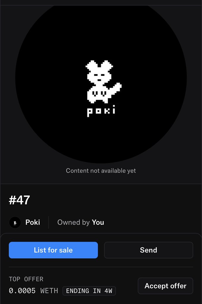 Minted this adorable pokiNFT <a href="/poki_1212/">Poki</a>