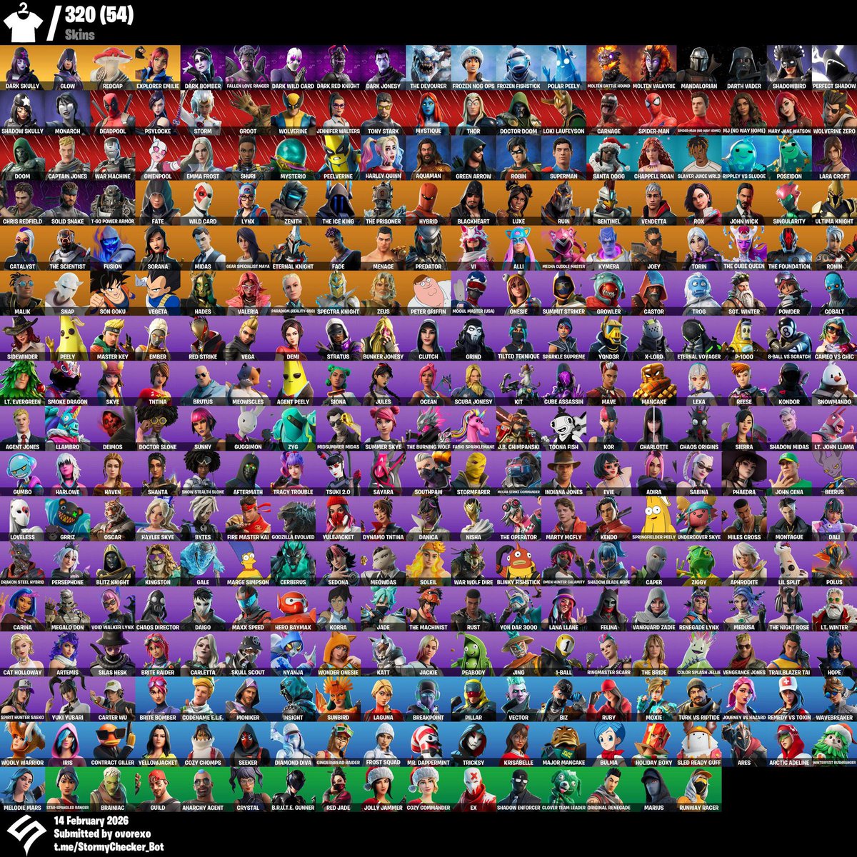 [PC/XBL] | 320 Skins | Dark Skully | Glow | Redcap | Explorer Emilie | Solid Snake | Merry Mint Axe | Dark Splitter | Ol' Woody | S11-Badge-3 | S12-Badge-3 | 250 VB

all links 

Bin highest offer