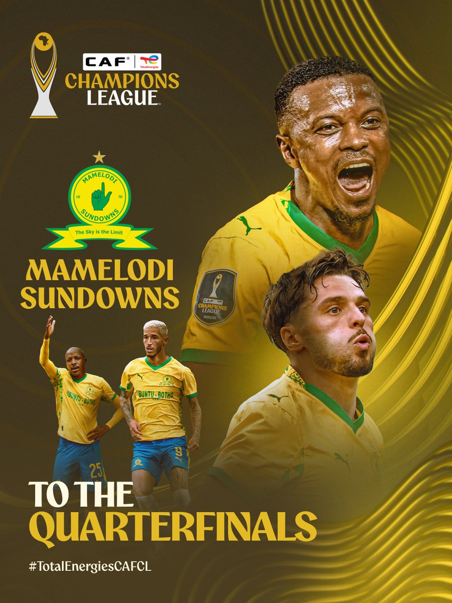 5/8 ✅

Mamelodi Sundowns reach their eighth straight #TotalEnergiesCAFCL quarterfinal. 🇿🇦