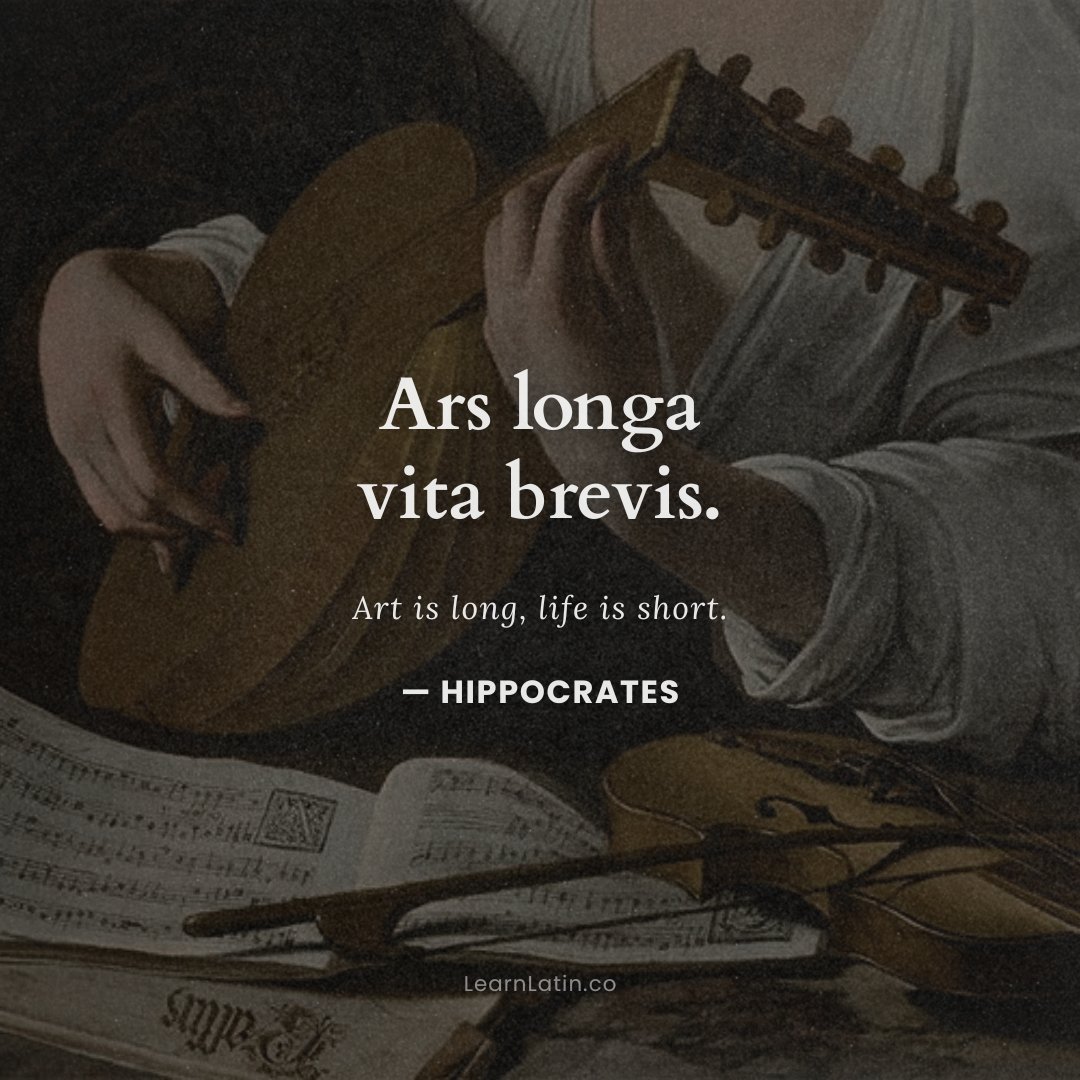 latinedisce's tweet photo. Ars longa, vita brevis — “Art is long, life is short.” https://t.co/7pit1EvzKK