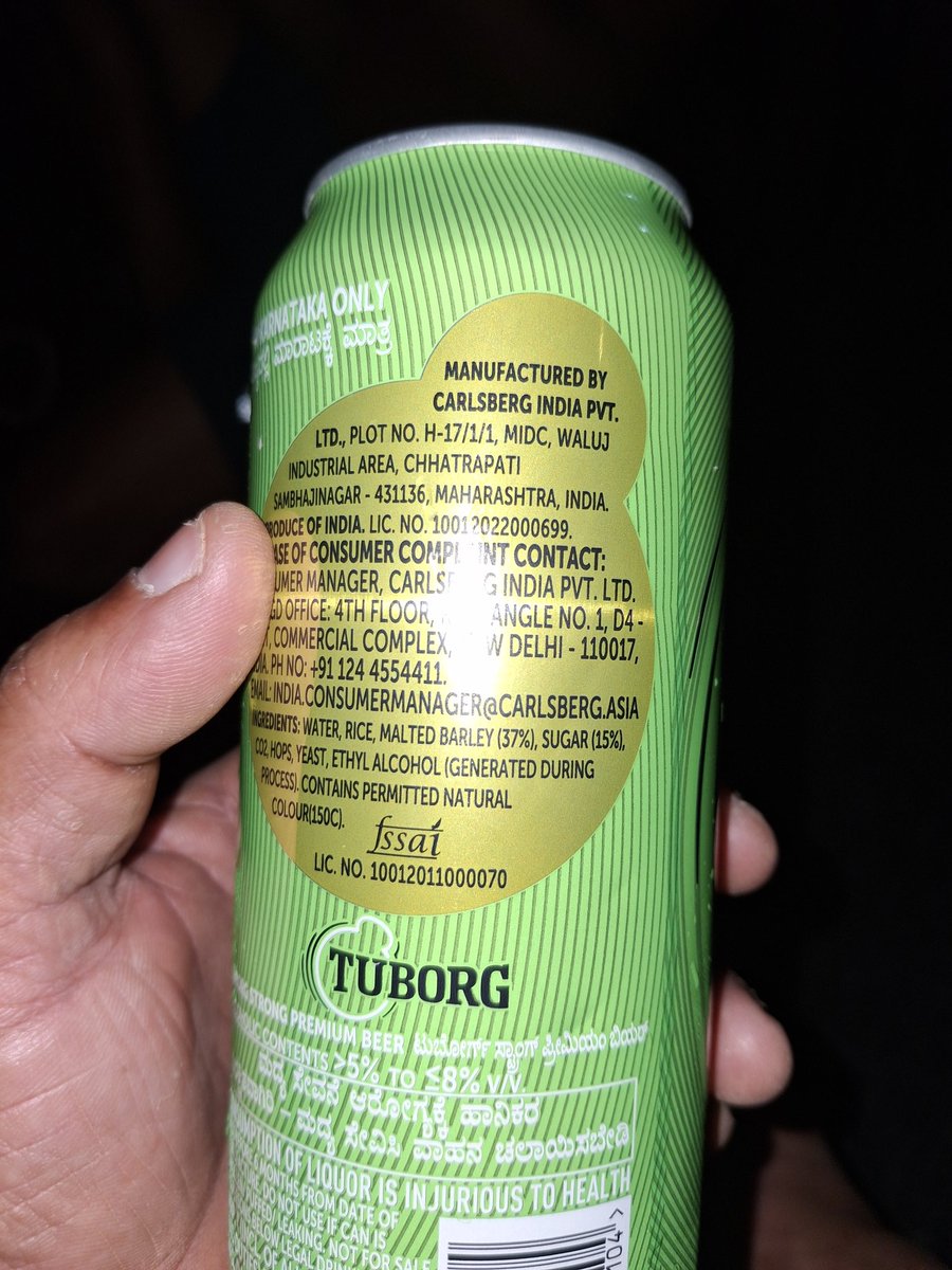 sandesh20155880's tweet photo. In bottle sugar is showing 0% but in can it showing 15% please clarify 
#carlsbergindia#carlsberg#tuborg https://t.co/qI9vk9STsP