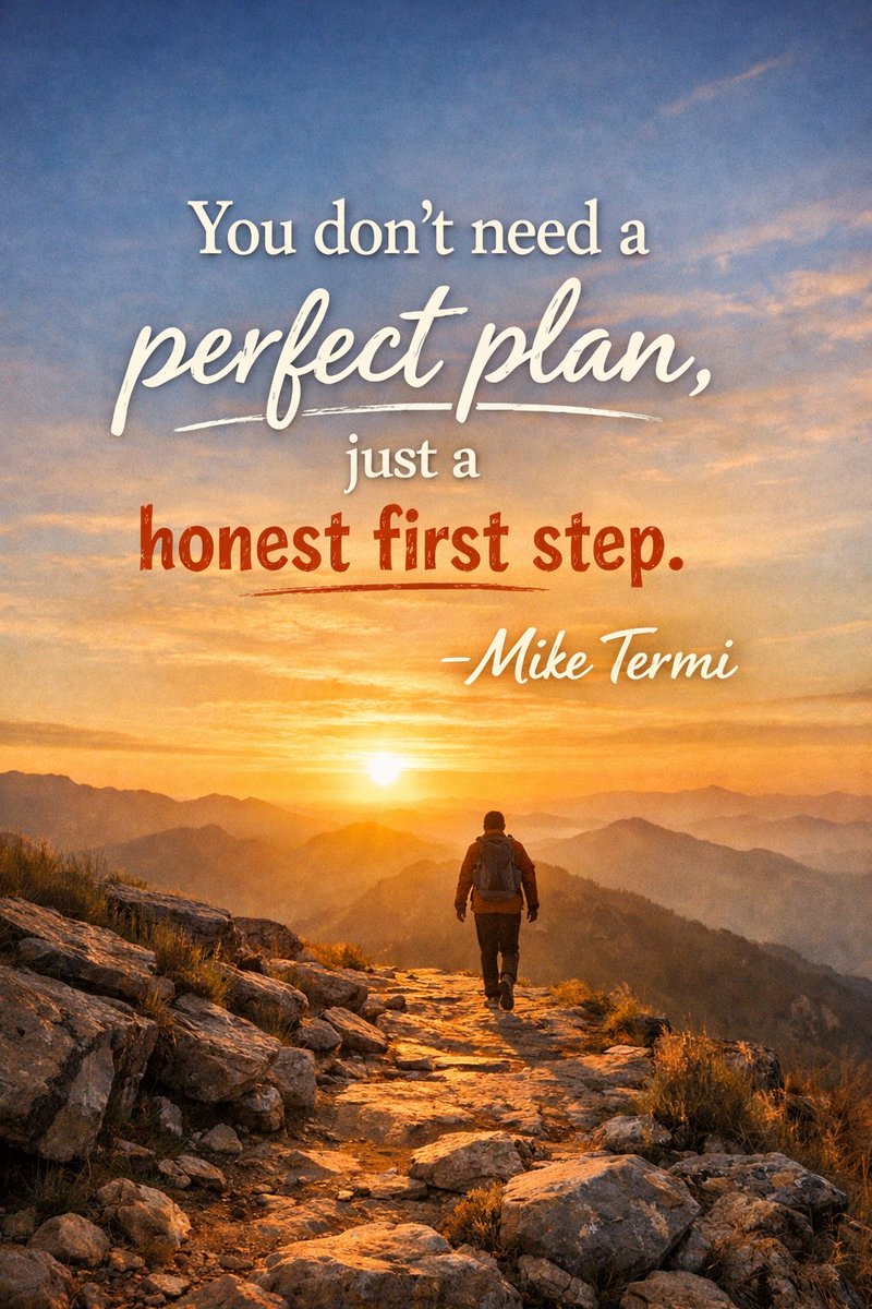 mike_termi213's tweet photo. You don’t need a perfect plan,  
just an honest first step.

The mountain doesn’t care how ready you feel 
it only asks that you start walking.

What’s your first step today? 👇

— Mike Termi

#Motivation #Mindset #GrowthMindset #StartNow #InnerStrength #SoulForge https://t.co/eXjfqibRks