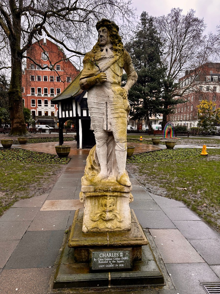 Londonist's tweet photo. Charles II (in Soho Square). He was England's most lecherous, licentious and... by the looks of it... lichenous monarch https://t.co/glcRoac8IW
