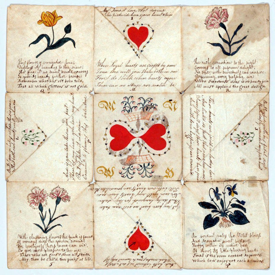 sadspeIl's tweet photo. Valentine’s love tokens from 1790 to 1816 https://t.co/Yvm74Hx75i