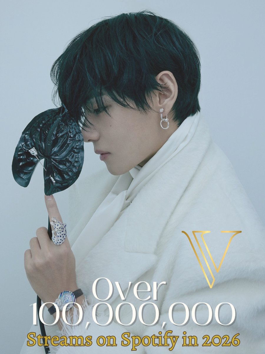 BTS FC継続特典 V テテ キムテヒョン 公式生写真 Spotify】 テヒョンさんは『V』として2026年にSpotifyでこれまで1億回
