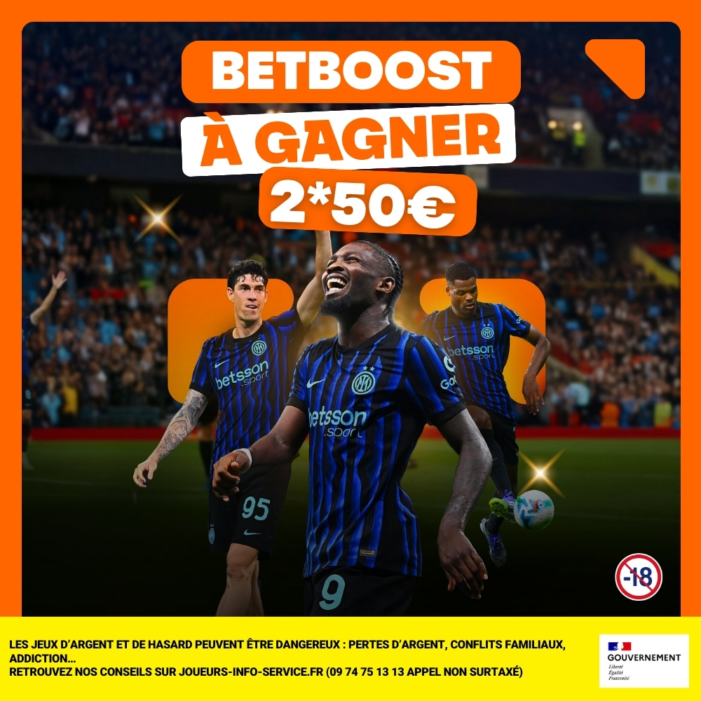 🎁 2 x 50€ à gagner sur le derby d'Italia 🇮🇹

Inter 🆚 Juve
Le match qui coupe l’Italie en deux.

Pour participer :
⚽ Donne le score exact
🎯 Ajoute 1 buteur du match

🎁 2 x 50€ à gagner TAS demain matin
⏳ Comm' avant 20h45 

#InterJuventus