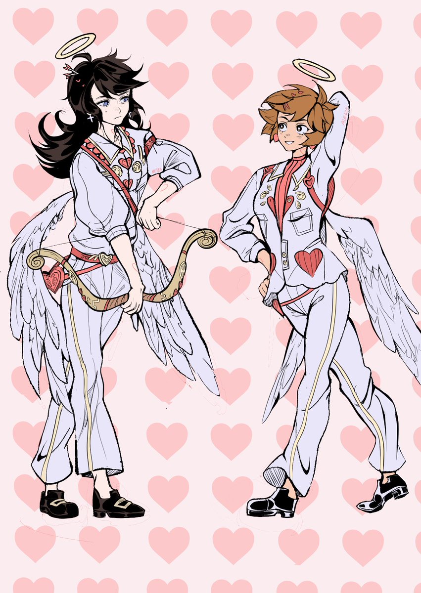 Happy Valentines day! hope you have a great day, here's a drawing of cupid esther and abaddon :3
#hauntedhotelabaddon #hauntedhotelfanart #HappyValentinesDay