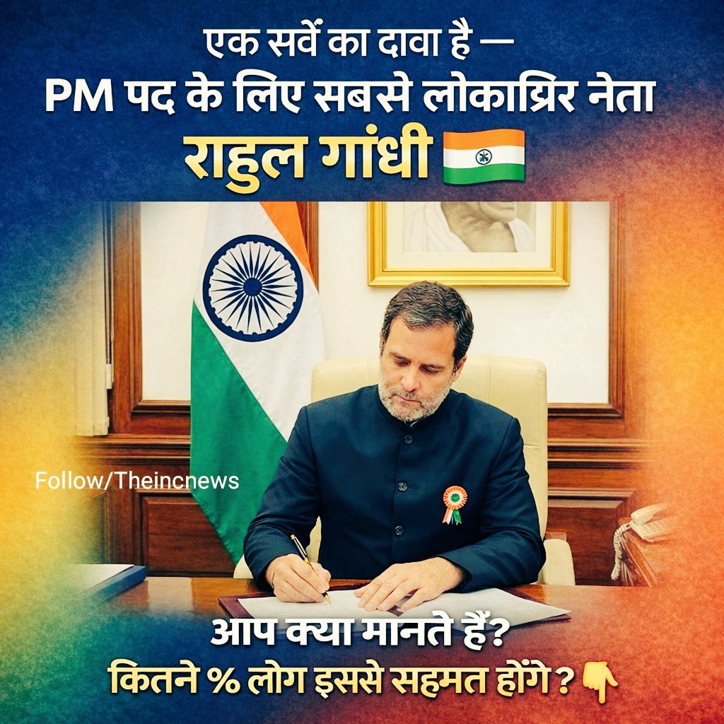 PM पद के लिए सबसे लोकप्रिय नेता 
राहुल गांधी है 🇮🇳

आप क्या मानते हैं? 

कितने लोग सहमत होंगे? 🤔👇