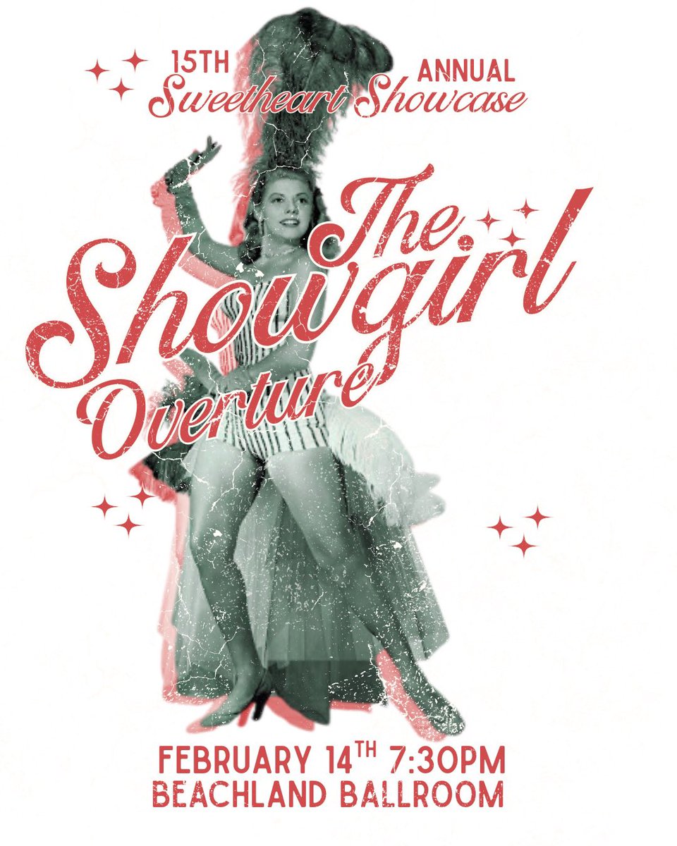 First show of the year! TONIGHT! Season Opener! 
Tickets are available ❣️

Welcome to The 15th Annual Sweetheart Showcase: A Showgirl Overture 💋 

📍 Beachland Ballroom
📅 February 14
🚪 Doors: 7:30 PM | 🎭 Show: 8:30 PM
🎟 Tickets GA: $30 at the doorl

beachlandballroom.com/shows/the-15th…