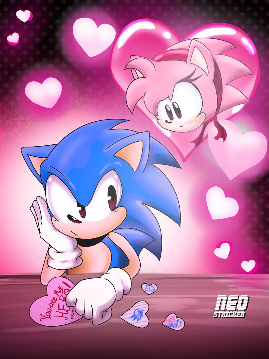 💙💖You give me a little Mania 💙💖 #ValentinesDay2026 #ValentinesDay #SonicTheHedgehog #sonamy #amyrose #fanart