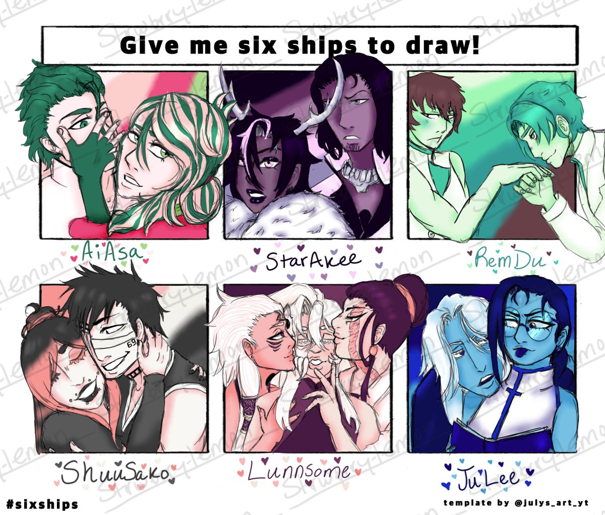 💕💕HAPPY VALENTINE'S DAY!! 💕💕

I did some quick sketching of some oomfs ships with some color palette practice cause I thought it would be fun!! #BLEACH #bleachoc (Ship owners in the comments⬇️) This was so much fun!!!