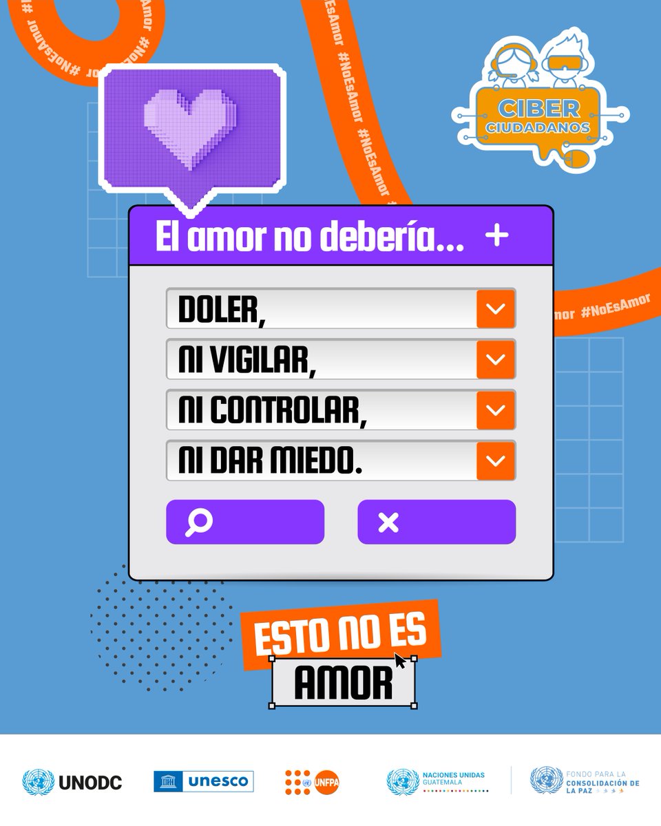 UNFPAGuatemala's tweet photo. Las relaciones sanas se basan en el respeto, consentimiento y confianza.
La violencia digital es violencia y no debe normalizarse.
Sigamos promoviendo vínculos seguros, dentro y fuera de internet.
Más recursos: https://t.co/NrMkrFBIdu
#NoEsAmor #DíaDelCariño #Ciberciudadanxs https://t.co/hzWqiFstMm