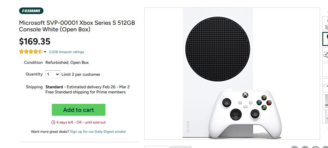 Xbox Series S 512GB Console White (Open Box Refurbished) is $169.35 on Woot buff.ly/PS1UUfW #ad