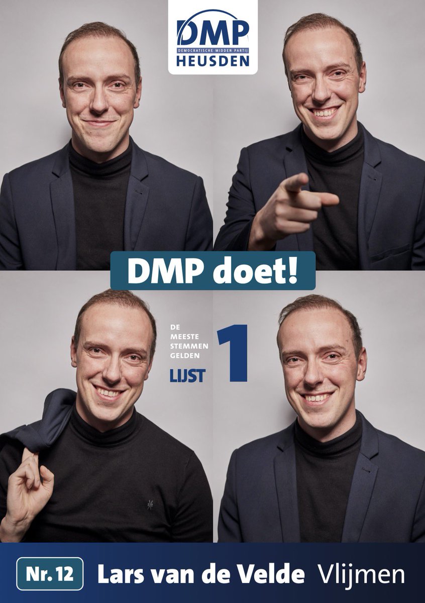 💙 𝙊𝙣𝙯𝙚 𝙣𝙪𝙢𝙢𝙚𝙧 1️⃣2️⃣ 𝙤𝙥 𝙙𝙚 𝙡𝙞𝙟𝙨𝙩 𝙨𝙩𝙚𝙡𝙩 𝙯𝙞𝙘𝙝 𝙜𝙧𝙖𝙖𝙜 𝙖𝙖𝙣 𝙪 𝙫𝙤𝙤𝙧. 

1️⃣2️⃣ Lars van de Velde uit Vlijmen

➡️ Meer weten over onze kandidaten? Neem dan een kijkje op de website: dmpheusden.nl/kandidatenlijst