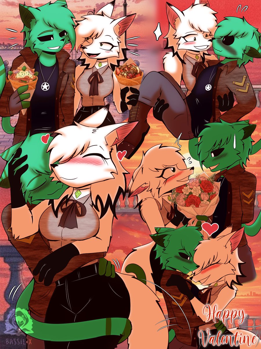 Y para continuar con San Valentin, les traigo una comisión de dos partes para mi amiga <a href="/Nek0_tan/">Anc</a>
y su novio

Una bonita y romántica tarde de San Valentin uwu

#bassilix #SanValentín #originalcharacterart