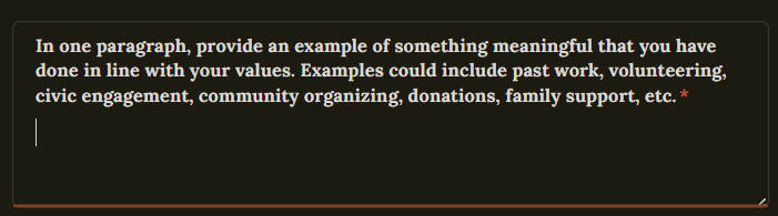 > Be Anthropic
> Illegally scrape entire Internet to build your models
> Ask candidates what they have done "in live with their values" like donations