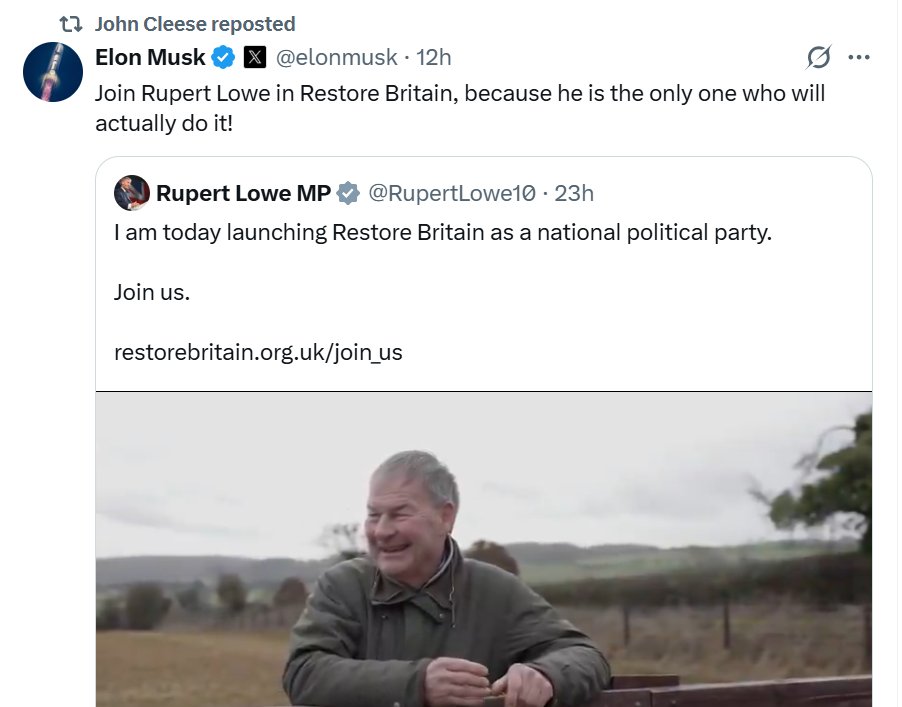 Adrian_Hilton's tweet image. I remember when @JohnCleese was a devout Liberal Democrat. He declined a peerage, which was a pity because he'd have been a formidable presence in the House of Lords. His political journey is fascinating. Indeed, it merits a doctoral thesis (which I'd be happy to supervise).