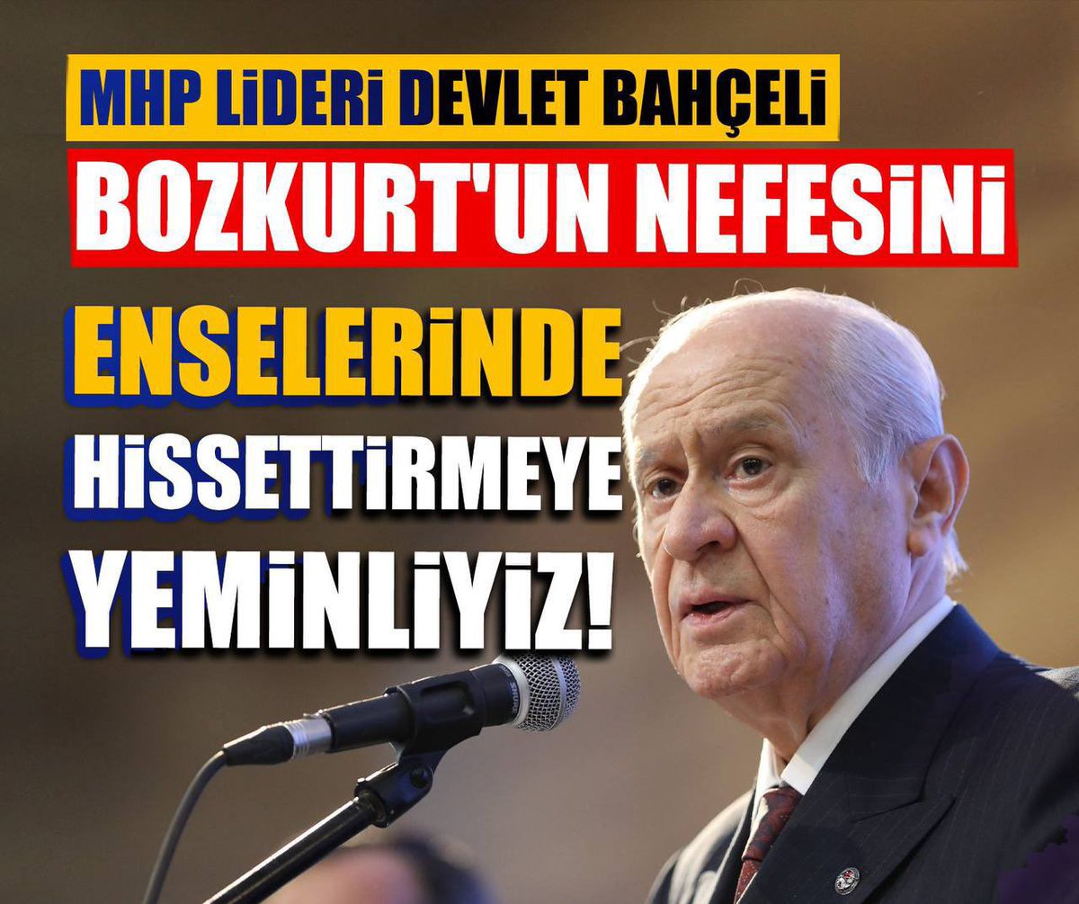 Ne zaman ve ne şekilde olursa olsun Türk milletini yok etmeye çalışanların ensesinde bozkurtun nefesini her daim hissettirmeye yeminliyiz.

Liderimiz Sayın Devlet Bahçeli