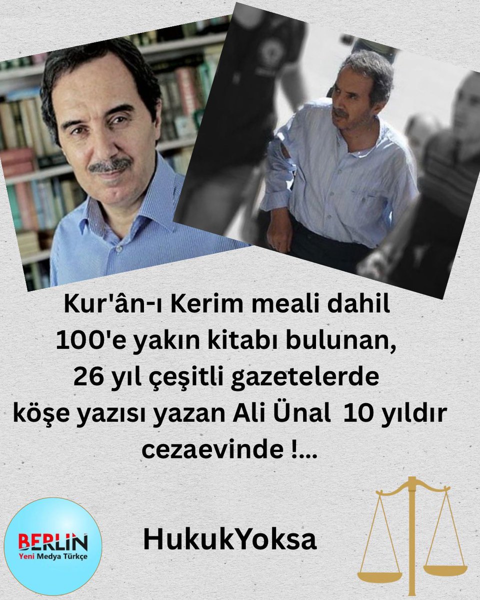 Seksenlerin başlarında, "Mekke, Râsullerin Yolu" kitabıyla okumaya başlamıştım. Muvahhid bir mümin, nezaket insanı, 10 yıldır cezaevinde.
Yapmayın, insanın mayası; sevgiyi, şefkati, merhameti öldürmeyin.
Kimsenin yaptığı yanına kâr kalmaz.
Ahiret Var! @muammerbilgic
HukukYoksa