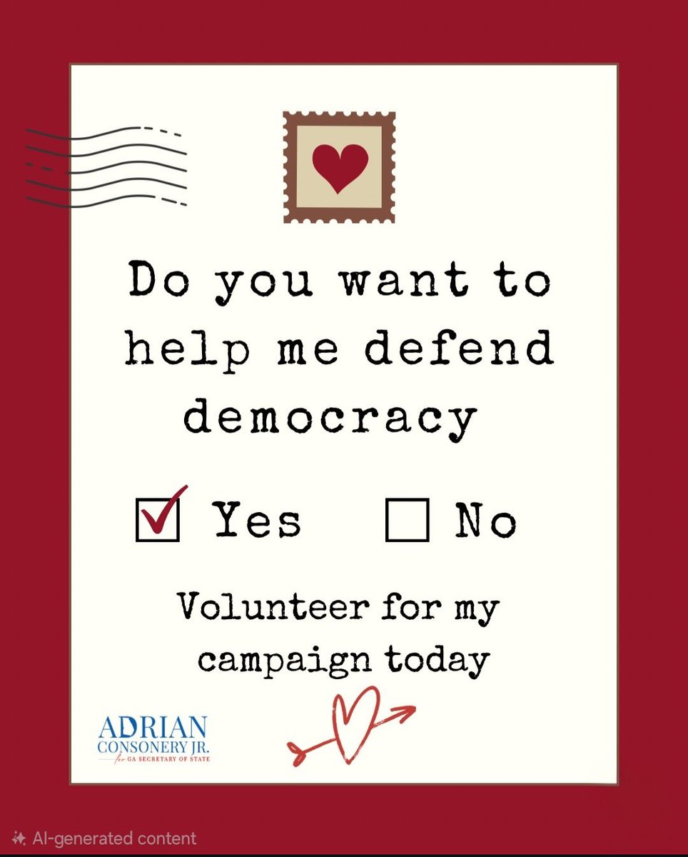 aj4ga_'s tweet photo. Will you be my Valentine? I need you to help me defend democracy!
Volunteer: 
https://t.co/Ar52eKHvHO _zYNwxj7jbk-oZ4Xeq3yyuxEIWr28HScHaslw6U-ig /alreadyresponded?usp=send_form
Donate: 
https://t.co/d0wdGHn529
#HappyValentinesDay #AJ4GA #Georgia https://t.co/8A09ubELDf