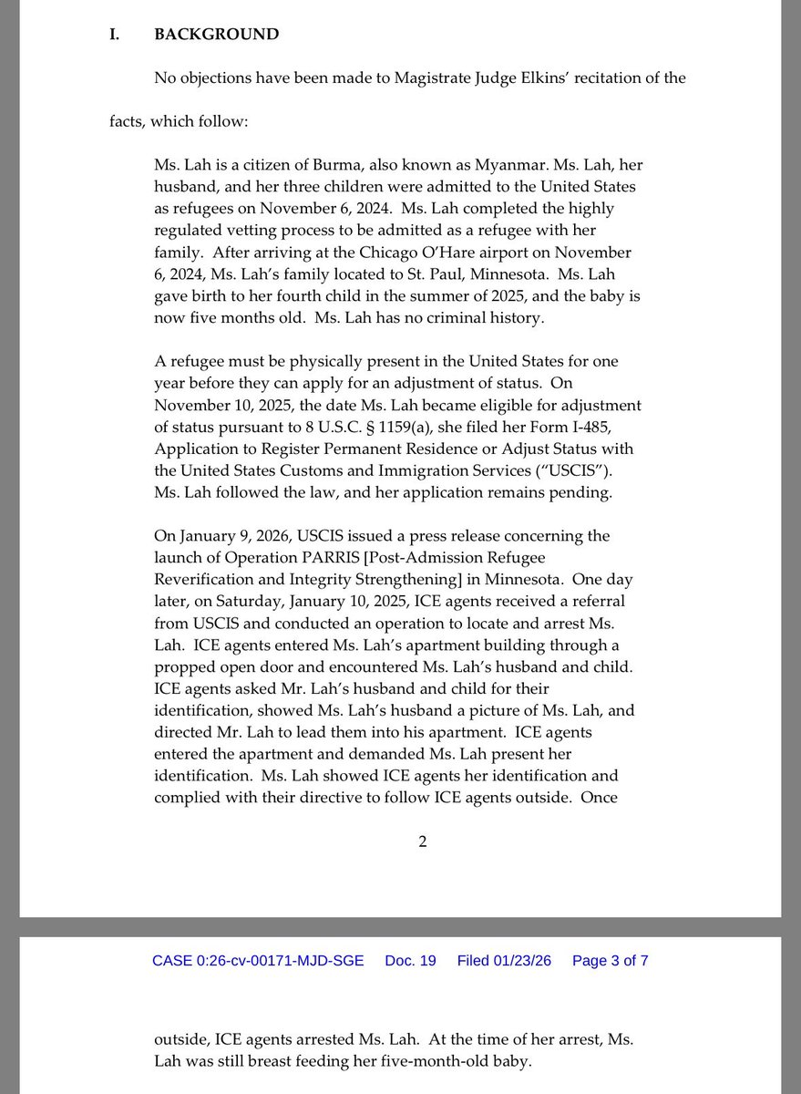 It’s even worse: this woman wasn’t “seeking refuge,” she had already been granted refuge! She had gone through extensive background checks and been granted refugee status in 2024.

Then suddenly the Trump admin decided to arrest and detain her in Texas for “re-vetting.”