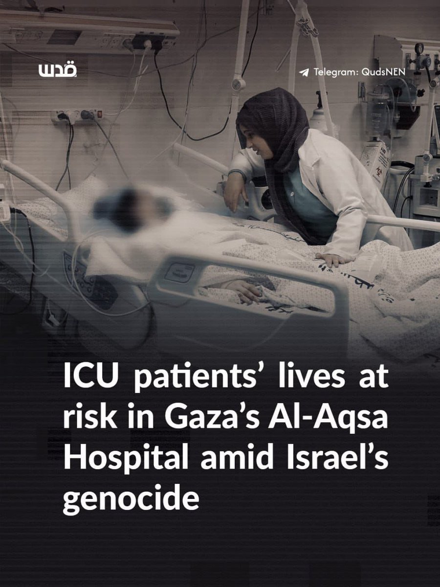 Doctors at Al-Aqsa Martyrs Hospital in central Gaza warn that ICU patients' lives are at imminent risk after the hospital's main generators stopped working, leaving only two unreliable backup units amid severe fuel and spare-parts shortages.

Israel's more than two-year genocidal